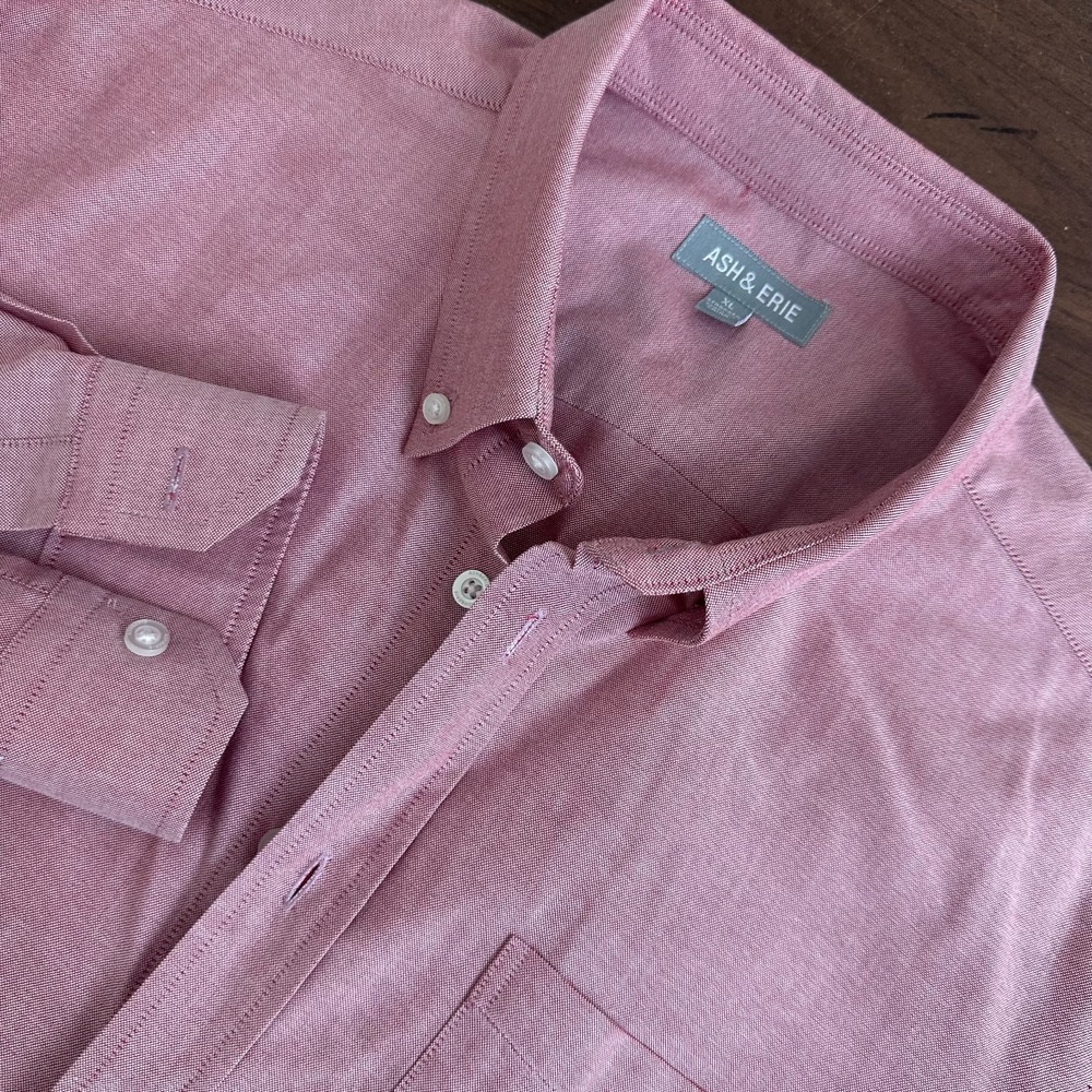 Ash & Erie Shirt Red OCBD  Long Sleeve Standard Fit Button Down Oxford Mens XL